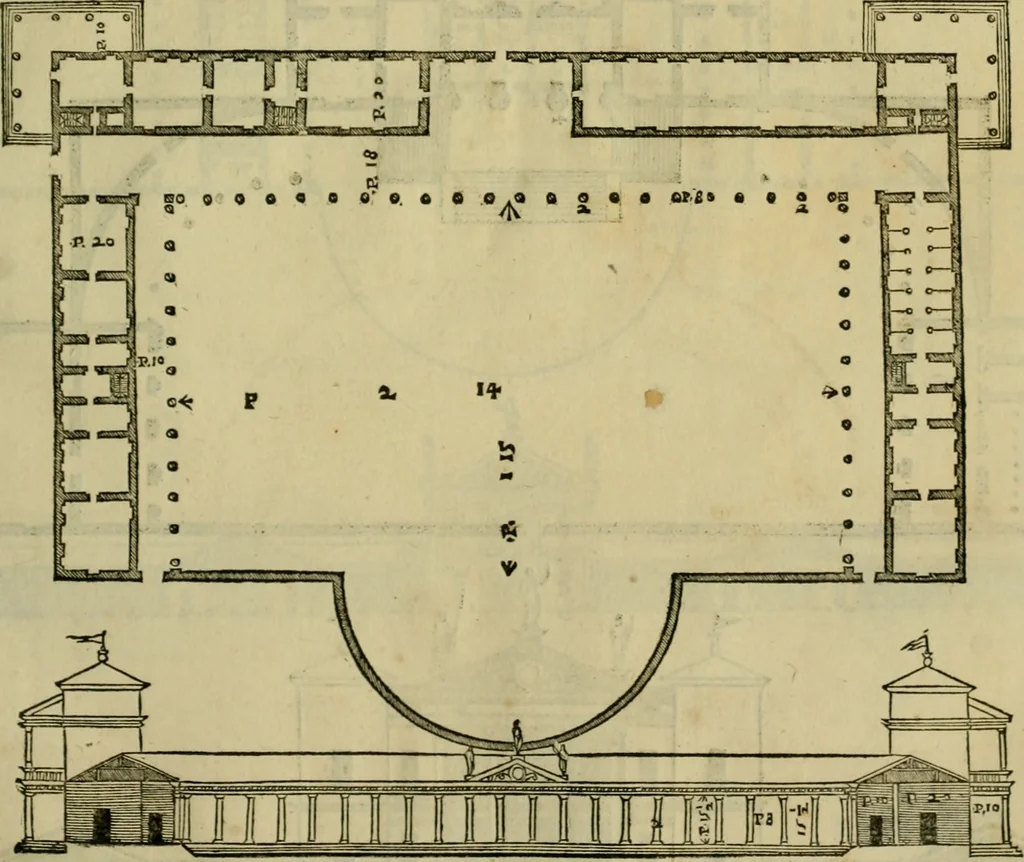 An illustration from I qvattro libri dell'architettvra di Andrea Palladio : ne' quali, dopo un breue trattato de' cinque ordini, & di quelli auertimenti, che sono piu necessarij nel fabricare;, 1570, leaf 132