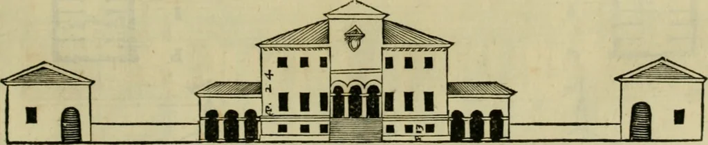 An illustration from I qvattro libri dell'architettvra di Andrea Palladio : ne' quali, dopo un breue trattato de' cinque ordini, & di quelli auertimenti, che sono piu necessarij nel fabricare;, 1570, leaf 136