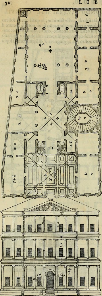 An illustration from I qvattro libri dell'architettvra di Andrea Palladio : ne' quali, dopo un breue trattato de' cinque ordini, & di quelli auertimenti, che sono piu necessarij nel fabricare;, 1570, leaf 143