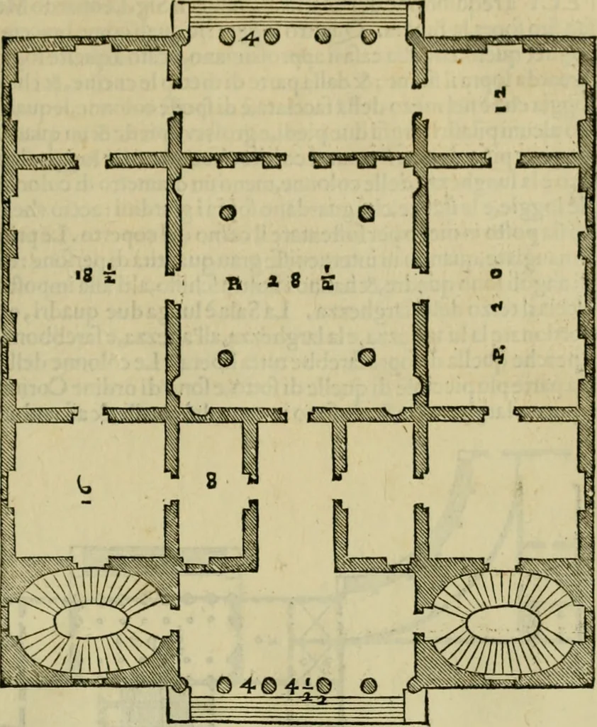 An illustration from I qvattro libri dell'architettvra di Andrea Palladio : ne' quali, dopo un breue trattato de' cinque ordini, & di quelli auertimenti, che sono piu necessarij nel fabricare;, 1570, leaf 148