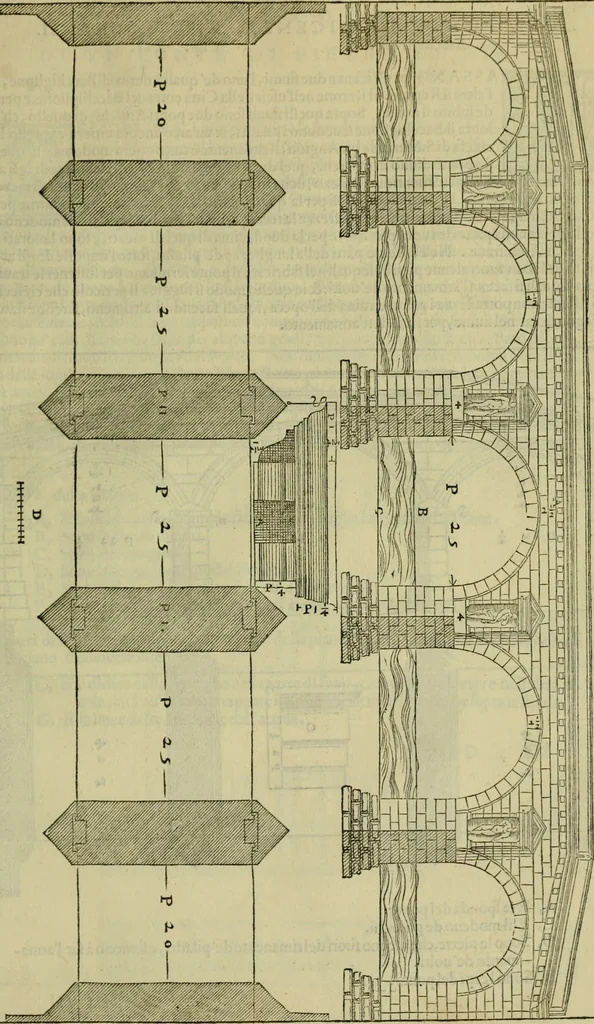 An illustration from I qvattro libri dell'architettvra di Andrea Palladio : ne' quali, dopo un breue trattato de' cinque ordini, & di quelli auertimenti, che sono piu necessarij nel fabricare;, 1570, leaf 174