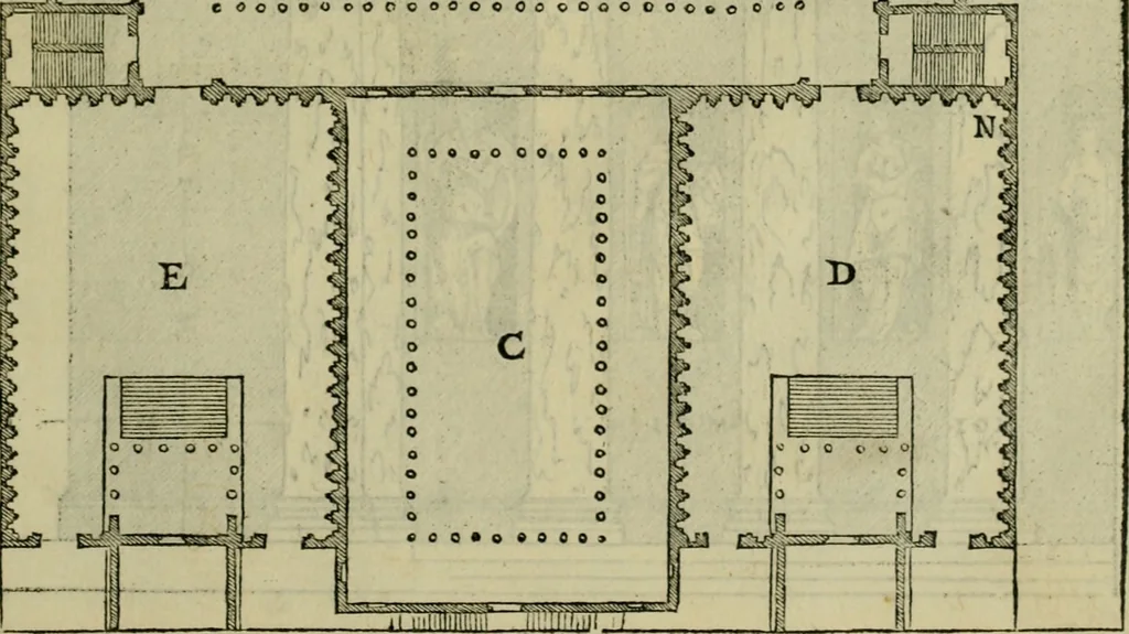 An illustration from I qvattro libri dell'architettvra di Andrea Palladio : ne' quali, dopo un breue trattato de' cinque ordini, & di quelli auertimenti, che sono piu necessarij nel fabricare;, 1570, leaf 184