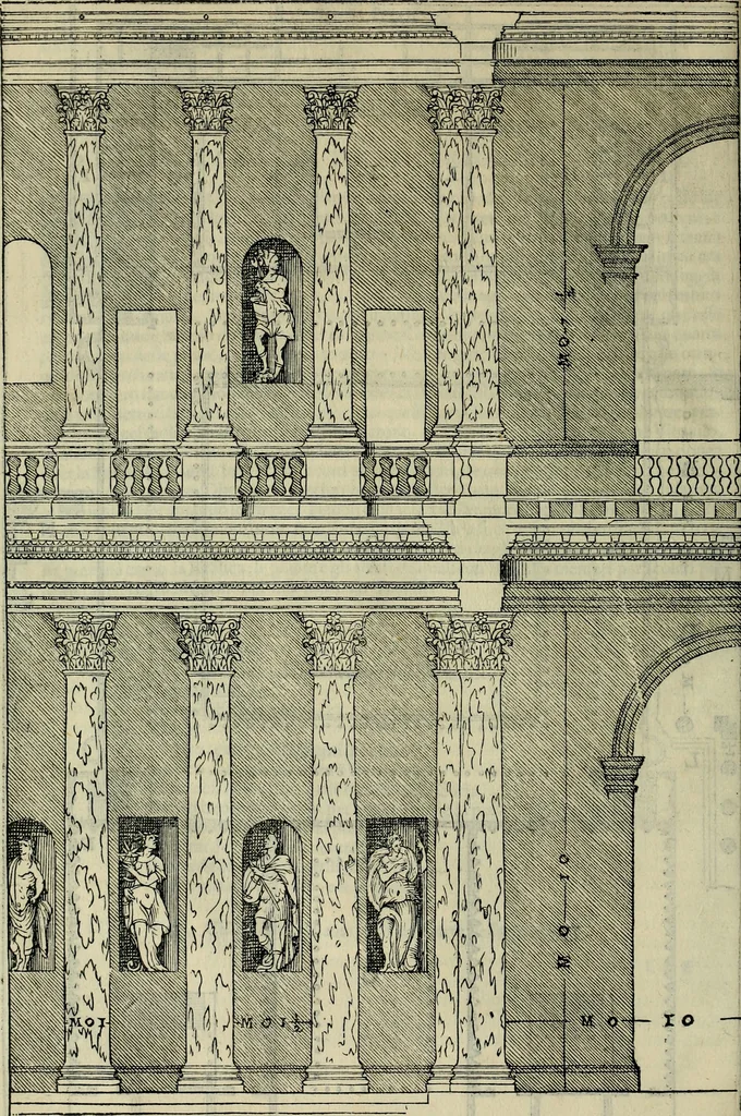 An illustration from I qvattro libri dell'architettvra di Andrea Palladio : ne' quali, dopo un breue trattato de' cinque ordini, & di quelli auertimenti, che sono piu necessarij nel fabricare;, 1570, leaf 185
