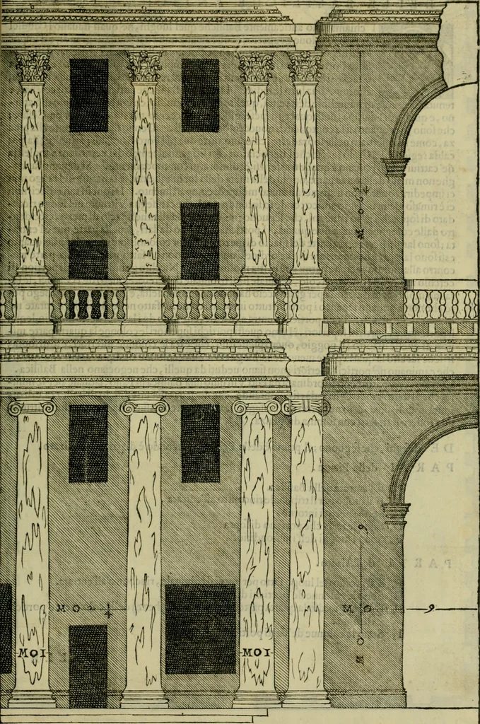 An illustration from I qvattro libri dell'architettvra di Andrea Palladio : ne' quali, dopo un breue trattato de' cinque ordini, & di quelli auertimenti, che sono piu necessarij nel fabricare;, 1570, leaf 188