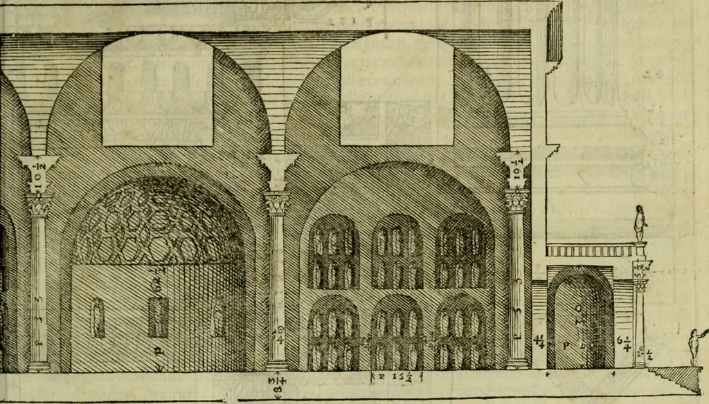 An illustration from I qvattro libri dell'architettvra di Andrea Palladio : ne' quali, dopo un breue trattato de' cinque ordini, & di quelli auertimenti, che sono piu necessarij nel fabricare;, 1570, leaf 212