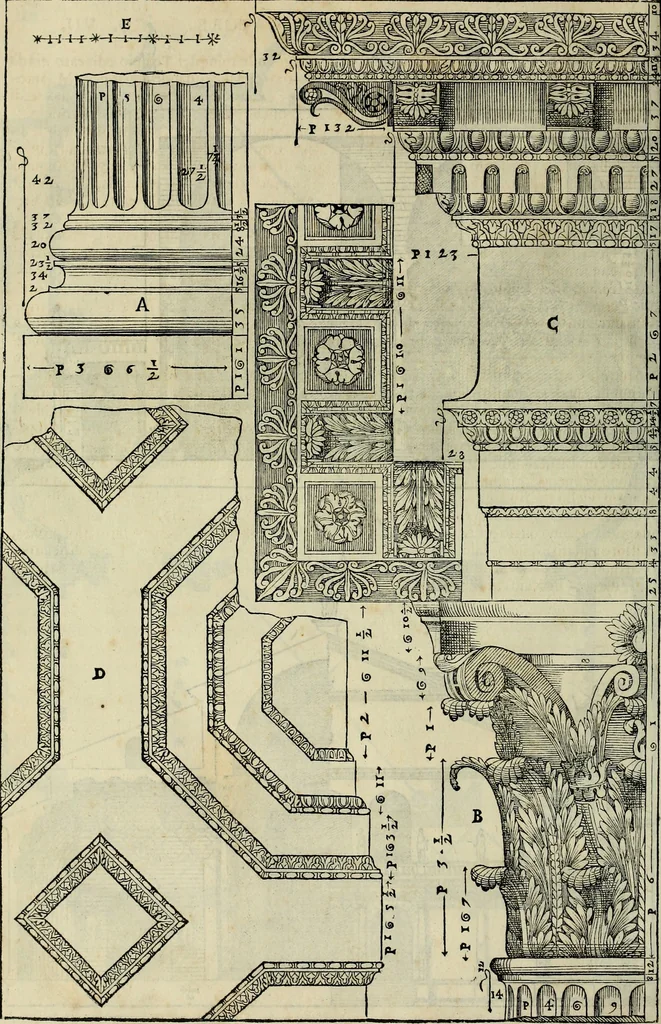 An illustration from I qvattro libri dell'architettvra di Andrea Palladio : ne' quali, dopo un breue trattato de' cinque ordini, & di quelli auertimenti, che sono piu necessarij nel fabricare;, 1570, leaf 213