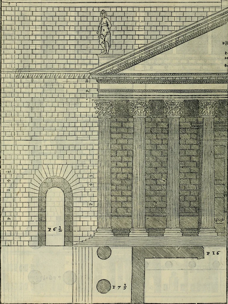 An illustration from I qvattro libri dell'architettvra di Andrea Palladio : ne' quali, dopo un breue trattato de' cinque ordini, & di quelli auertimenti, che sono piu necessarij nel fabricare;, 1570, leaf 217