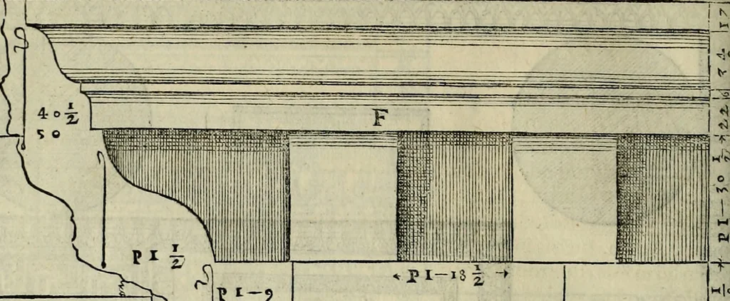 An illustration from I qvattro libri dell'architettvra di Andrea Palladio : ne' quali, dopo un breue trattato de' cinque ordini, & di quelli auertimenti, che sono piu necessarij nel fabricare;, 1570, leaf 221