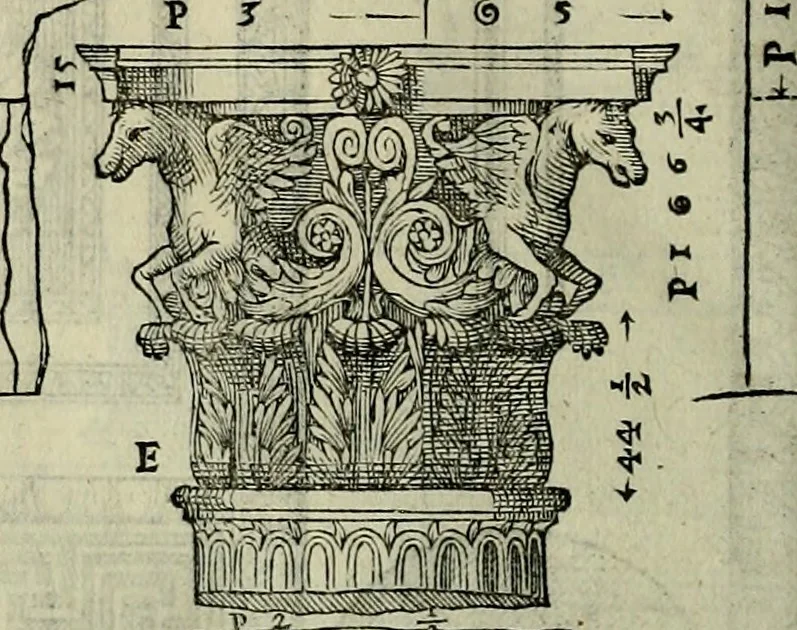 An illustration from I qvattro libri dell'architettvra di Andrea Palladio : ne' quali, dopo un breue trattato de' cinque ordini, & di quelli auertimenti, che sono piu necessarij nel fabricare;, 1570, leaf 221