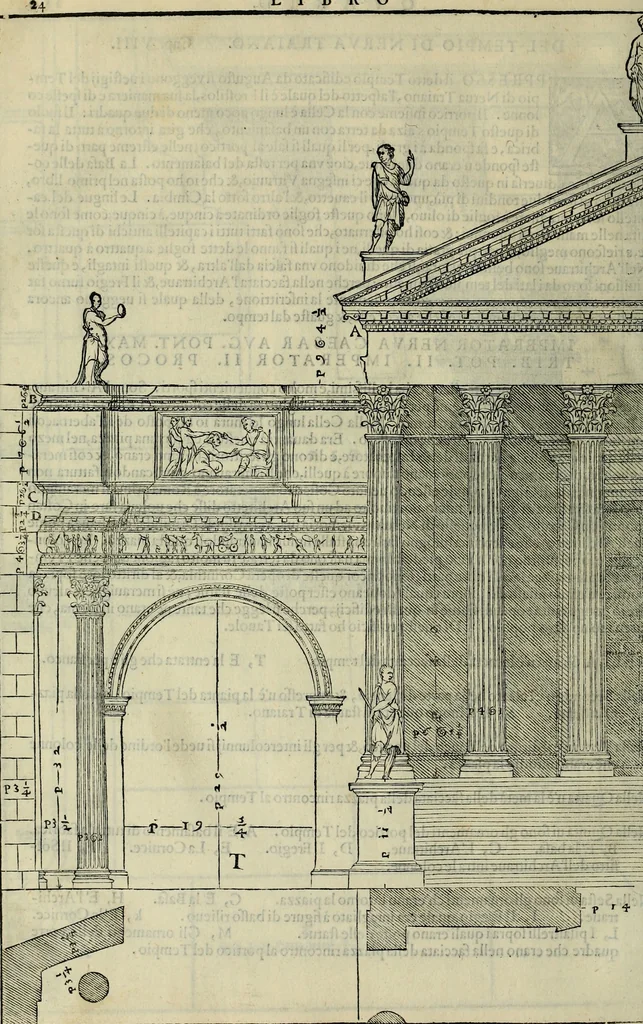 An illustration from I qvattro libri dell'architettvra di Andrea Palladio : ne' quali, dopo un breue trattato de' cinque ordini, & di quelli auertimenti, che sono piu necessarij nel fabricare;, 1570, leaf 223