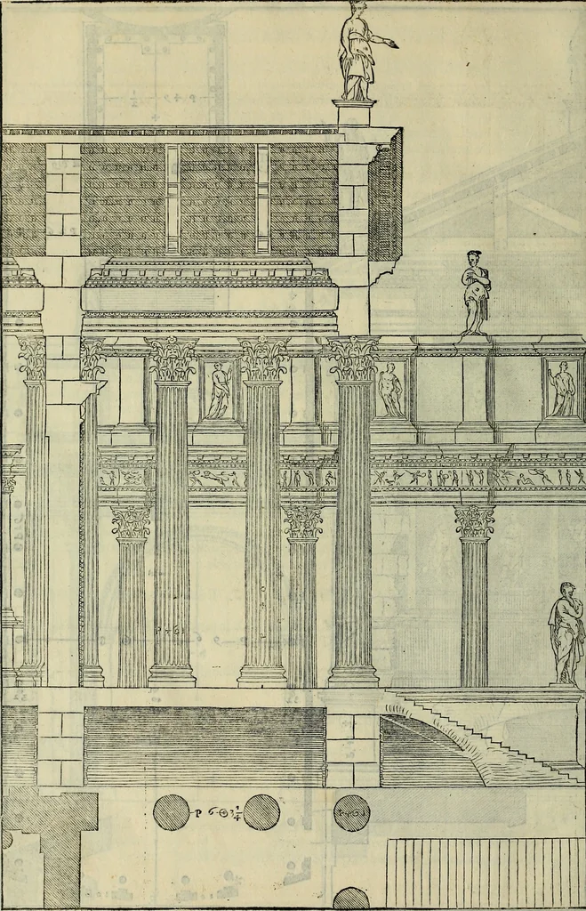 An illustration from I qvattro libri dell'architettvra di Andrea Palladio : ne' quali, dopo un breue trattato de' cinque ordini, & di quelli auertimenti, che sono piu necessarij nel fabricare;, 1570, leaf 225