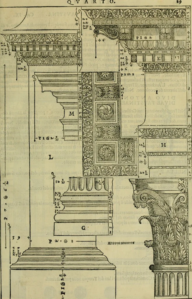 An illustration from I qvattro libri dell'architettvra di Andrea Palladio : ne' quali, dopo un breue trattato de' cinque ordini, & di quelli auertimenti, che sono piu necessarij nel fabricare;, 1570, leaf 228