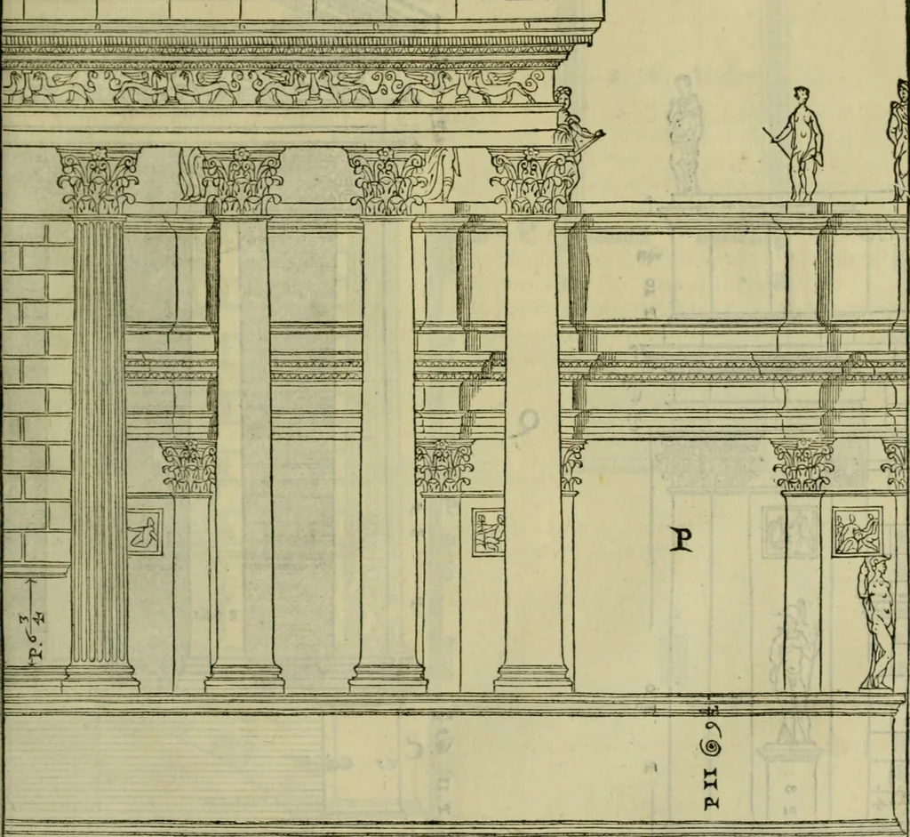 An illustration from I qvattro libri dell'architettvra di Andrea Palladio : ne' quali, dopo un breue trattato de' cinque ordini, & di quelli auertimenti, che sono piu necessarij nel fabricare;, 1570, leaf 230