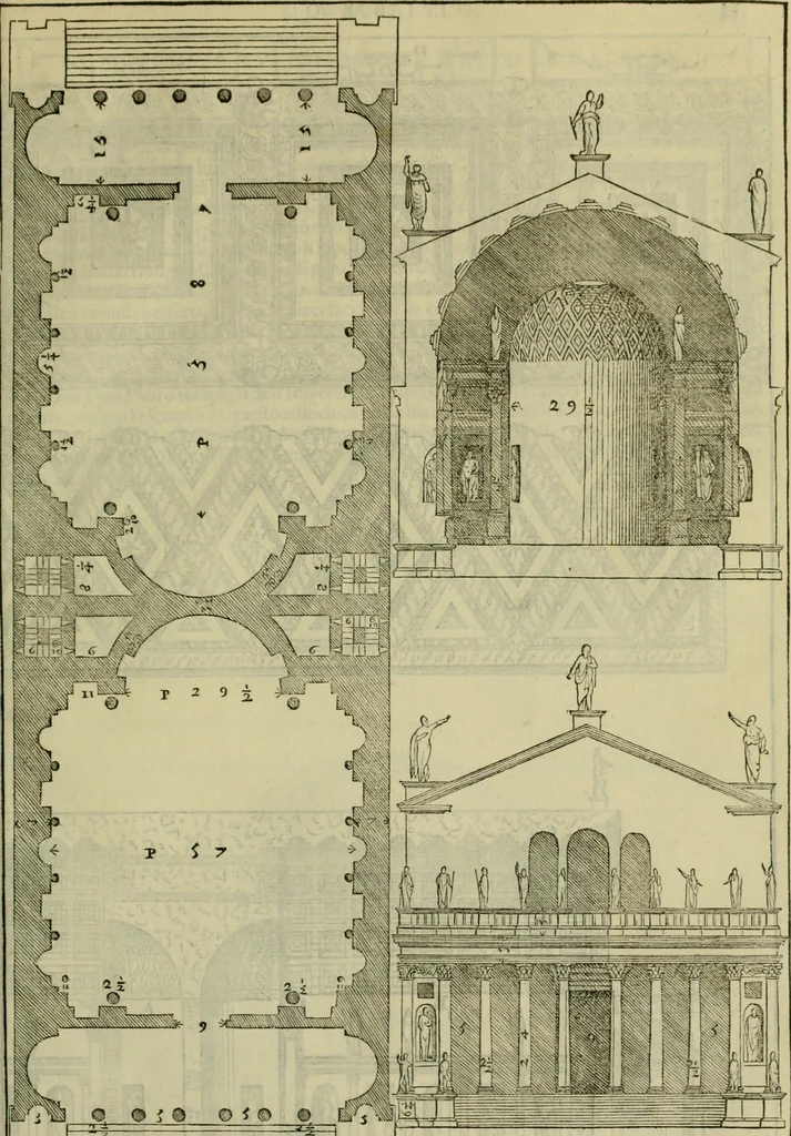 An illustration from I qvattro libri dell'architettvra di Andrea Palladio : ne' quali, dopo un breue trattato de' cinque ordini, & di quelli auertimenti, che sono piu necessarij nel fabricare;, 1570, leaf 236