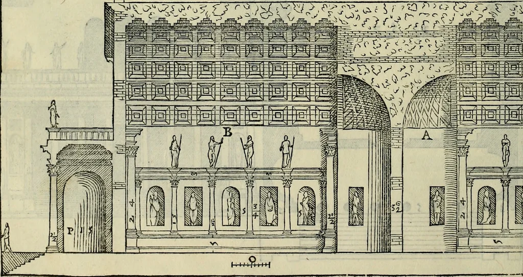 An illustration from I qvattro libri dell'architettvra di Andrea Palladio : ne' quali, dopo un breue trattato de' cinque ordini, & di quelli auertimenti, che sono piu necessarij nel fabricare;, 1570, leaf 237
