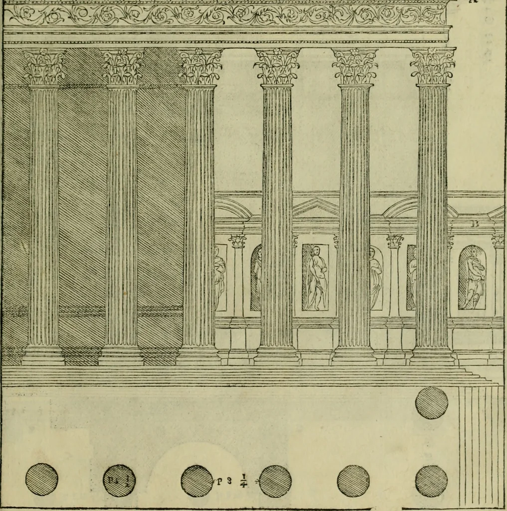 An illustration from I qvattro libri dell'architettvra di Andrea Palladio : ne' quali, dopo un breue trattato de' cinque ordini, & di quelli auertimenti, che sono piu necessarij nel fabricare;, 1570, leaf 242