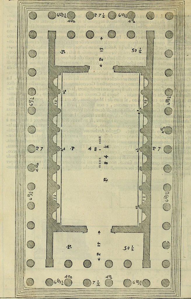 An illustration from I qvattro libri dell'architettvra di Andrea Palladio : ne' quali, dopo un breue trattato de' cinque ordini, & di quelli auertimenti, che sono piu necessarij nel fabricare;, 1570, leaf 255