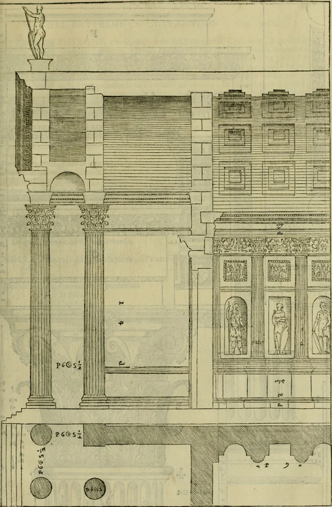 An illustration from I qvattro libri dell'architettvra di Andrea Palladio : ne' quali, dopo un breue trattato de' cinque ordini, & di quelli auertimenti, che sono piu necessarij nel fabricare;, 1570, leaf 258