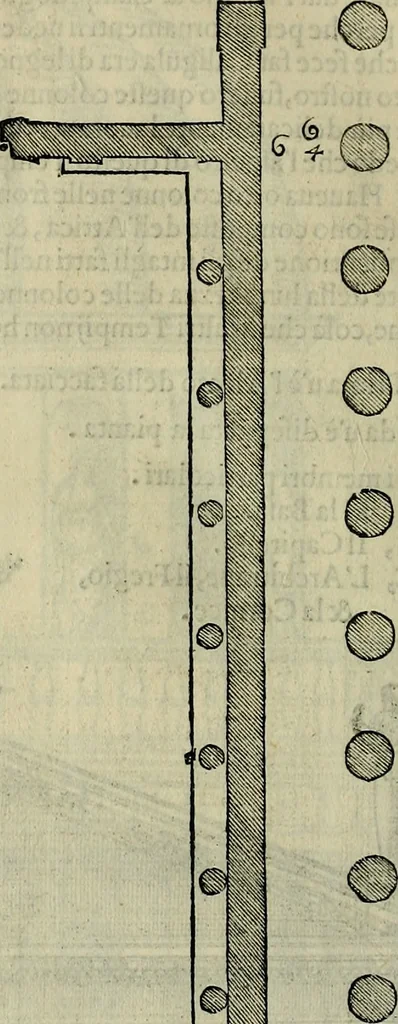 An illustration from I qvattro libri dell'architettvra di Andrea Palladio : ne' quali, dopo un breue trattato de' cinque ordini, & di quelli auertimenti, che sono piu necessarij nel fabricare;, 1570, leaf 267