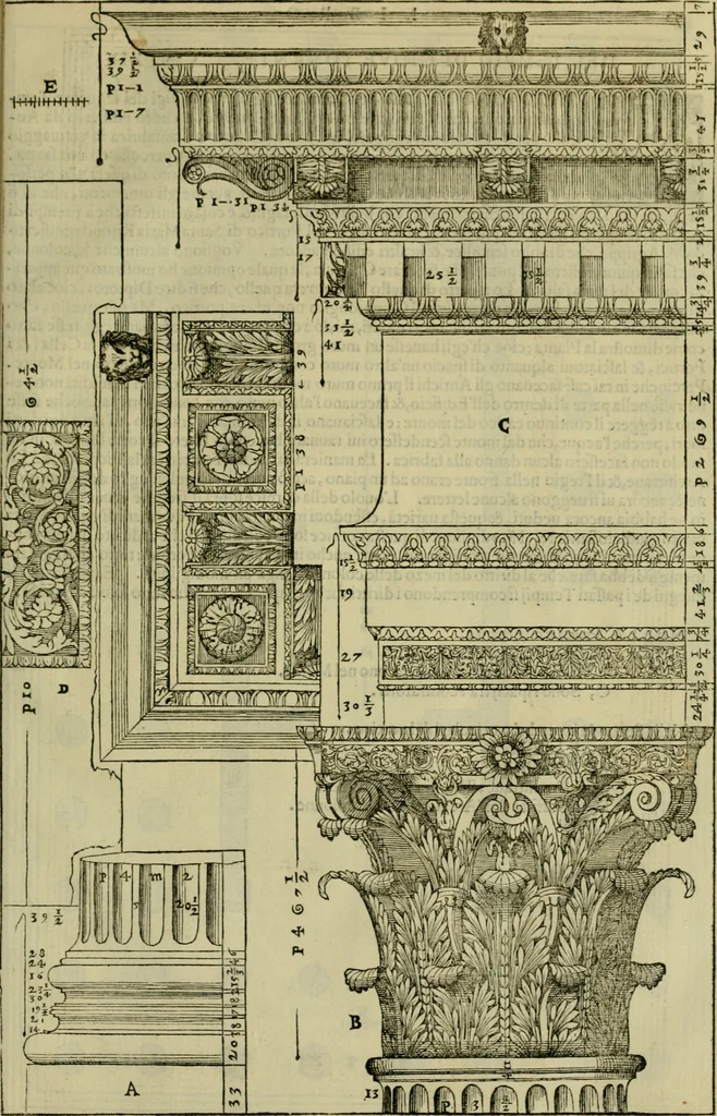 An illustration from I qvattro libri dell'architettvra di Andrea Palladio : ne' quali, dopo un breue trattato de' cinque ordini, & di quelli auertimenti, che sono piu necessarij nel fabricare;, 1570, leaf 268