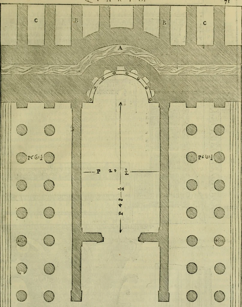 An illustration from I qvattro libri dell'architettvra di Andrea Palladio : ne' quali, dopo un breue trattato de' cinque ordini, & di quelli auertimenti, che sono piu necessarij nel fabricare;, 1570, leaf 270