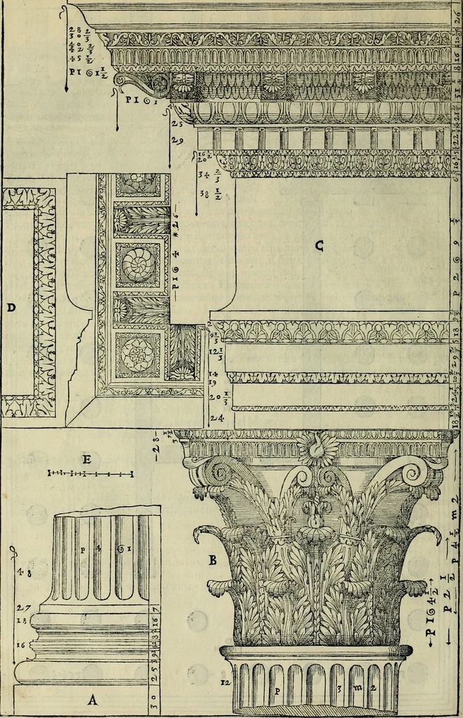An illustration from I qvattro libri dell'architettvra di Andrea Palladio : ne' quali, dopo un breue trattato de' cinque ordini, & di quelli auertimenti, che sono piu necessarij nel fabricare;, 1570, leaf 271
