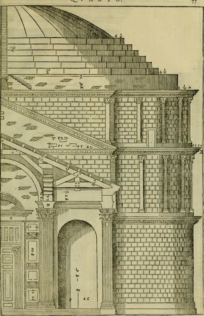 An illustration from I qvattro libri dell'architettvra di Andrea Palladio : ne' quali, dopo un breue trattato de' cinque ordini, & di quelli auertimenti, che sono piu necessarij nel fabricare;, 1570, leaf 276