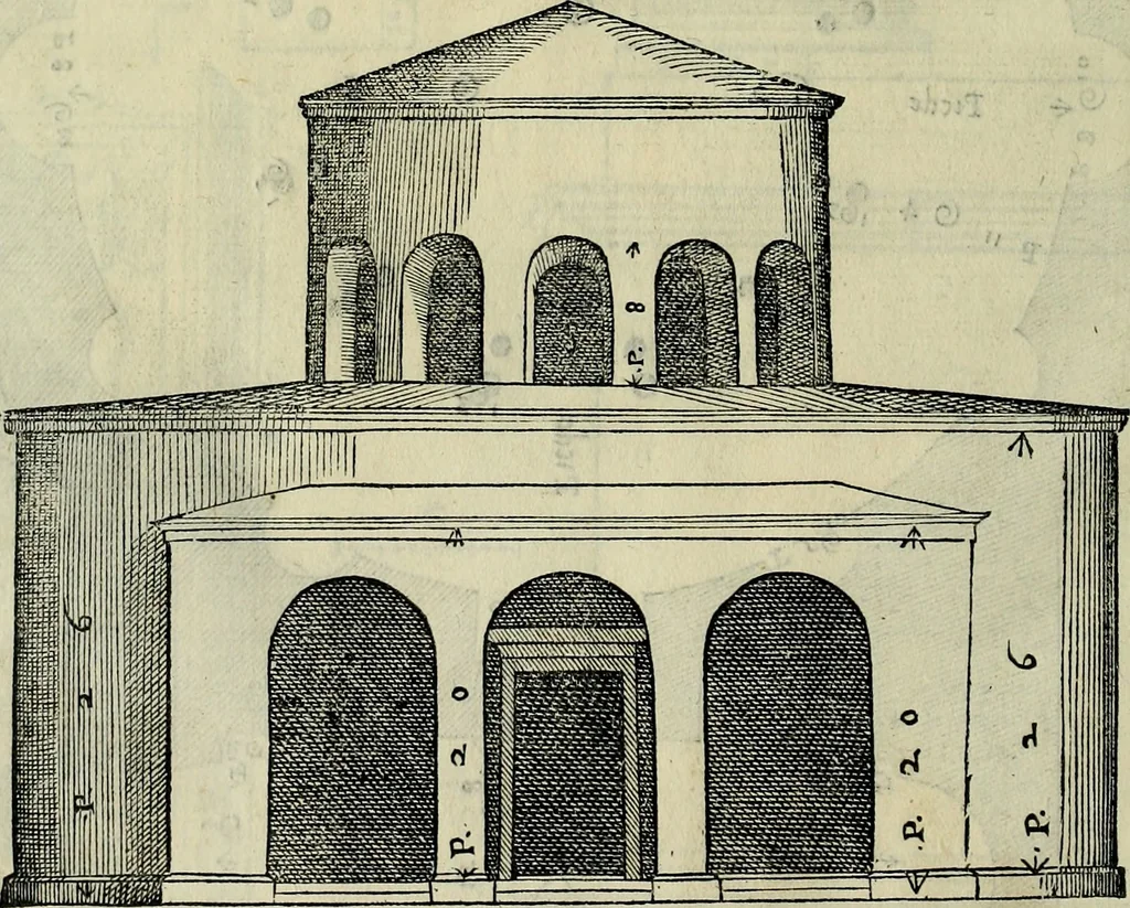 An illustration from I qvattro libri dell'architettvra di Andrea Palladio : ne' quali, dopo un breue trattato de' cinque ordini, & di quelli auertimenti, che sono piu necessarij nel fabricare;, 1570, leaf 285