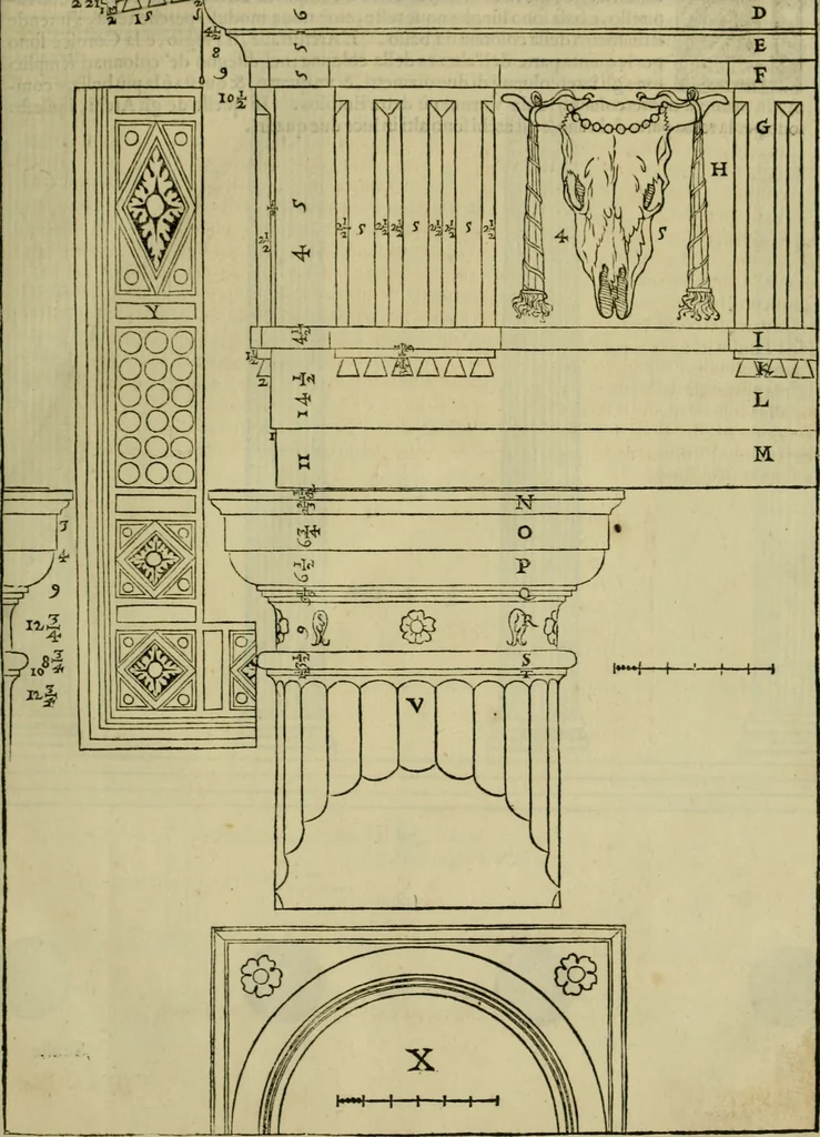 An illustration from I qvattro libri dell'architettvra di Andrea Palladio : ne' quali, dopo un breue trattato de' cinque ordini, & di quelli auertimenti, che sono piu necessarij nel fabricare;, 1570, leaf 30