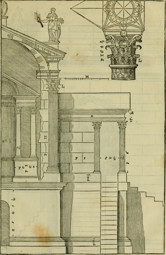 An illustration from I qvattro libri dell'architettvra di Andrea Palladio : ne' quali, dopo un breue trattato de' cinque ordini, & di quelli auertimenti, che sono piu necessarij nel fabricare;, 1570, leaf 300