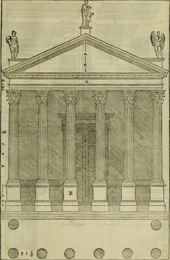 An illustration from I qvattro libri dell'architettvra di Andrea Palladio : ne' quali, dopo un breue trattato de' cinque ordini, & di quelli auertimenti, che sono piu necessarij nel fabricare;, 1570, leaf 304