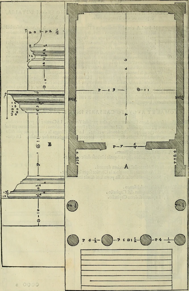 An illustration from I qvattro libri dell'architettvra di Andrea Palladio : ne' quali, dopo un breue trattato de' cinque ordini, & di quelli auertimenti, che sono piu necessarij nel fabricare;, 1570, leaf 307