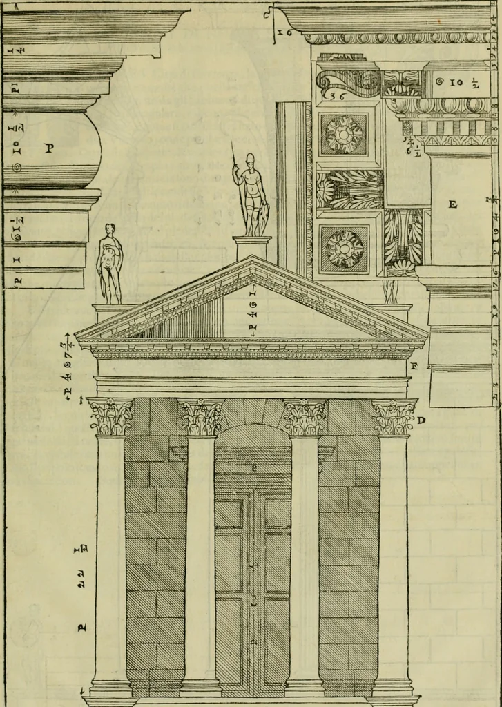 An illustration from I qvattro libri dell'architettvra di Andrea Palladio : ne' quali, dopo un breue trattato de' cinque ordini, & di quelli auertimenti, che sono piu necessarij nel fabricare;, 1570, leaf 308