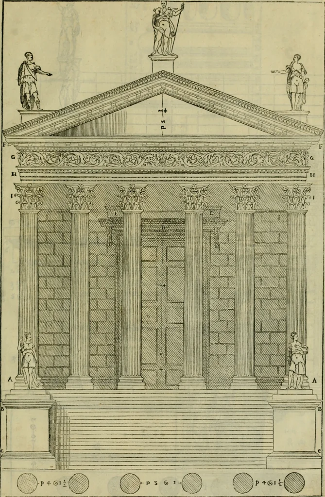 An illustration from I qvattro libri dell'architettvra di Andrea Palladio : ne' quali, dopo un breue trattato de' cinque ordini, & di quelli auertimenti, che sono piu necessarij nel fabricare;, 1570, leaf 312