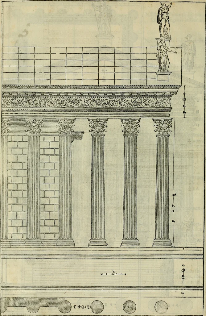 An illustration from I qvattro libri dell'architettvra di Andrea Palladio : ne' quali, dopo un breue trattato de' cinque ordini, & di quelli auertimenti, che sono piu necessarij nel fabricare;, 1570, leaf 313