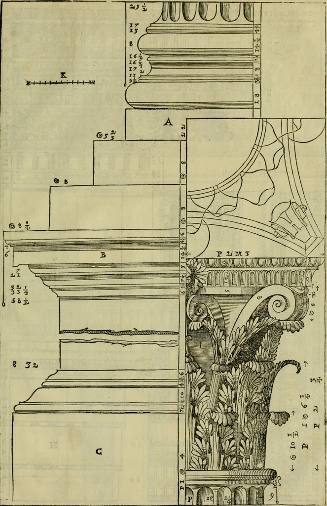 An illustration from I qvattro libri dell'architettvra di Andrea Palladio : ne' quali, dopo un breue trattato de' cinque ordini, & di quelli auertimenti, che sono piu necessarij nel fabricare;, 1570, leaf 314