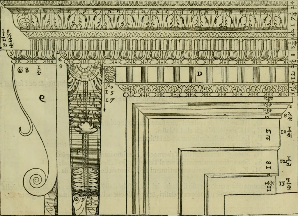 An illustration from I qvattro libri dell'architettvra di Andrea Palladio : ne' quali, dopo un breue trattato de' cinque ordini, & di quelli auertimenti, che sono piu necessarij nel fabricare;, 1570, leaf 316