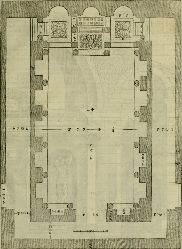 An illustration from I qvattro libri dell'architettvra di Andrea Palladio : ne' quali, dopo un breue trattato de' cinque ordini, & di quelli auertimenti, che sono piu necessarij nel fabricare;, 1570, leaf 318