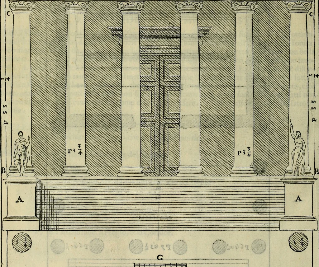 An illustration from I qvattro libri dell'architettvra di Andrea Palladio : ne' quali, dopo un breue trattato de' cinque ordini, & di quelli auertimenti, che sono piu necessarij nel fabricare;, 1570, leaf 325