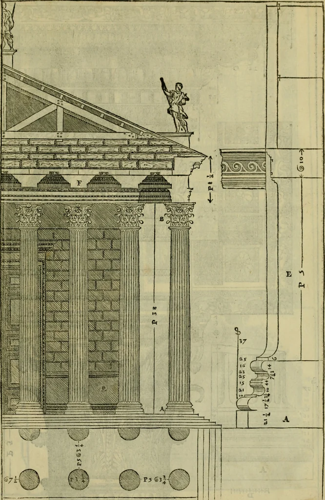 An illustration from I qvattro libri dell'architettvra di Andrea Palladio : ne' quali, dopo un breue trattato de' cinque ordini, & di quelli auertimenti, che sono piu necessarij nel fabricare;, 1570, leaf 330