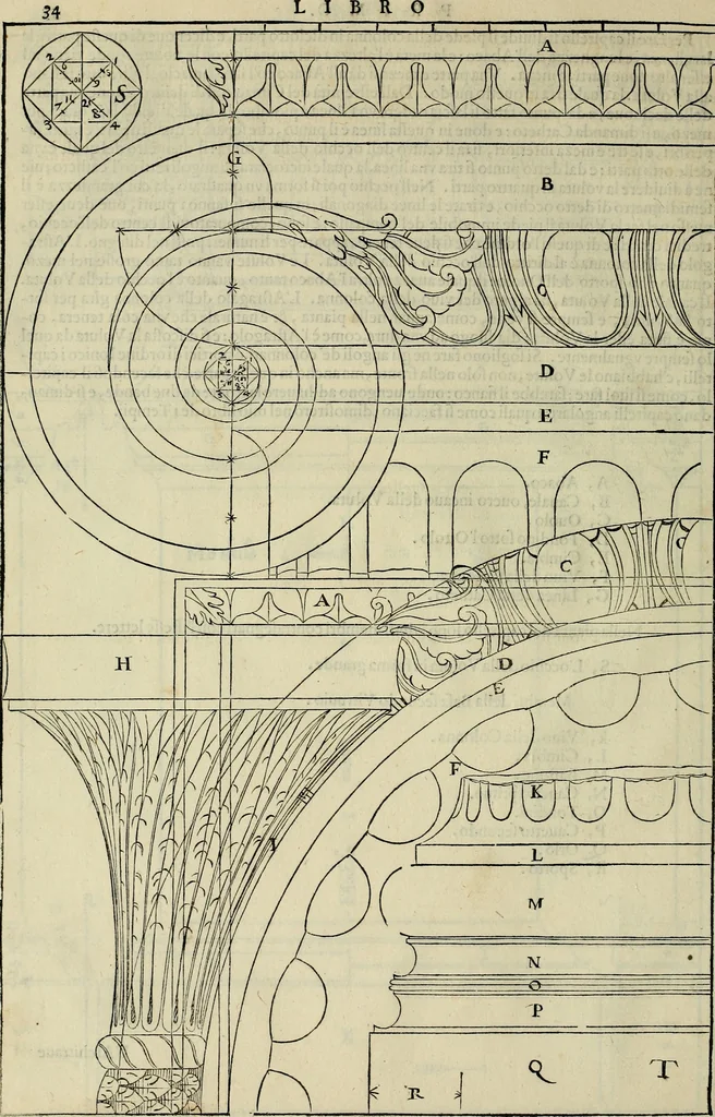 An illustration from I qvattro libri dell'architettvra di Andrea Palladio : ne' quali, dopo un breue trattato de' cinque ordini, & di quelli auertimenti, che sono piu necessarij nel fabricare;, 1570, leaf 37