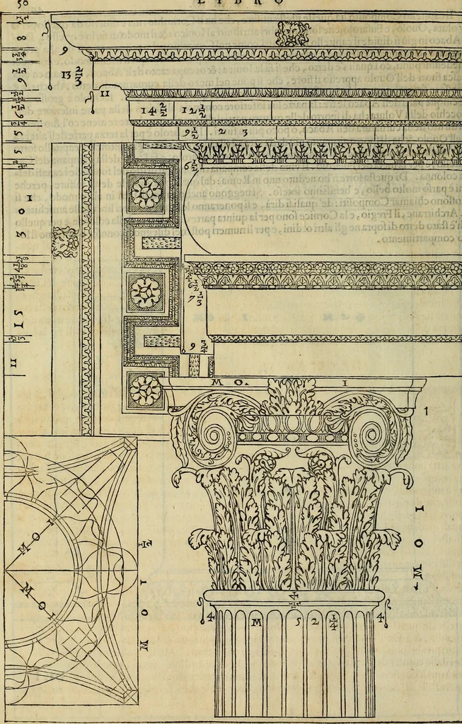 An illustration from I qvattro libri dell'architettvra di Andrea Palladio : ne' quali, dopo un breue trattato de' cinque ordini, & di quelli auertimenti, che sono piu necessarij nel fabricare;, 1570, leaf 53