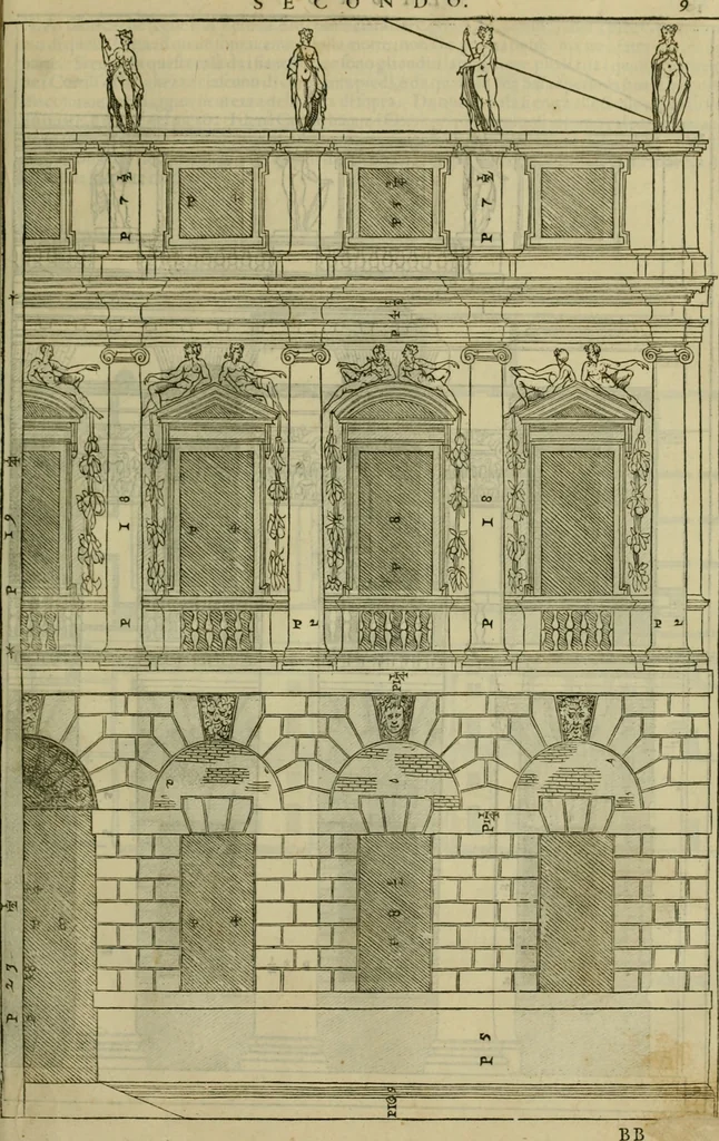 An illustration from I qvattro libri dell'architettvra di Andrea Palladio : ne' quali, dopo un breue trattato de' cinque ordini, & di quelli auertimenti, che sono piu necessarij nel fabricare;, 1570, leaf 80