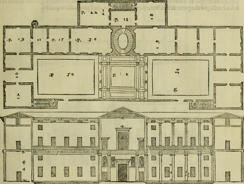 An illustration from I qvattro libri dell'architettvra di Andrea Palladio : ne' quali, dopo un breue trattato de' cinque ordini, & di quelli auertimenti, che sono piu necessarij nel fabricare;, 1570, leaf 82
