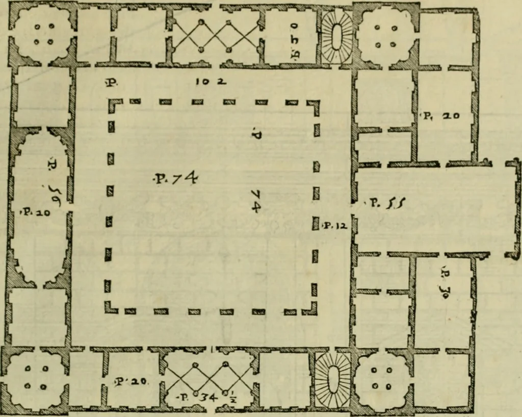 An illustration from I qvattro libri dell'architettvra di Andrea Palladio : ne' quali, dopo un breue trattato de' cinque ordini, & di quelli auertimenti, che sono piu necessarij nel fabricare;, 1570, leaf 84