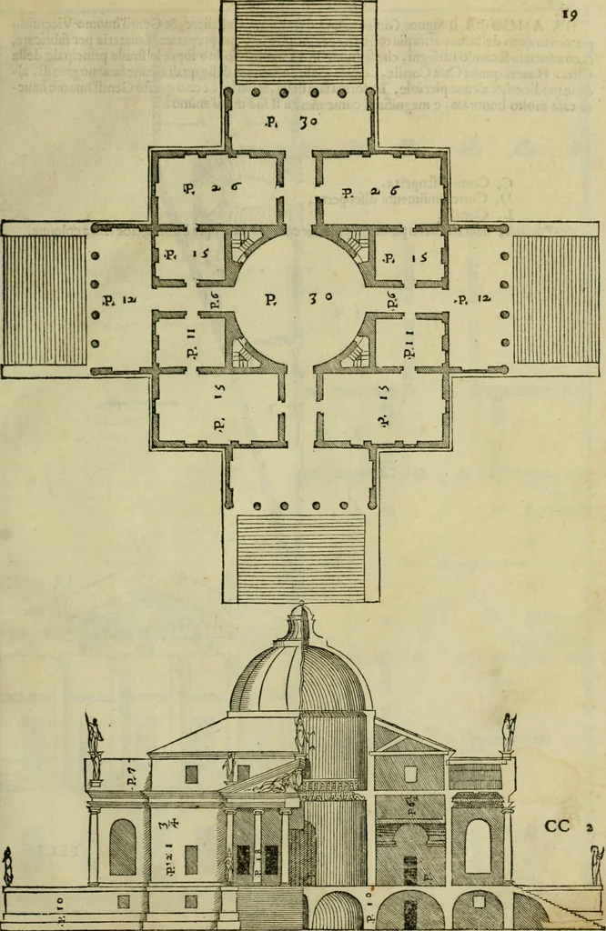 An illustration from I qvattro libri dell'architettvra di Andrea Palladio : ne' quali, dopo un breue trattato de' cinque ordini, & di quelli auertimenti, che sono piu necessarij nel fabricare;, 1570, leaf 90