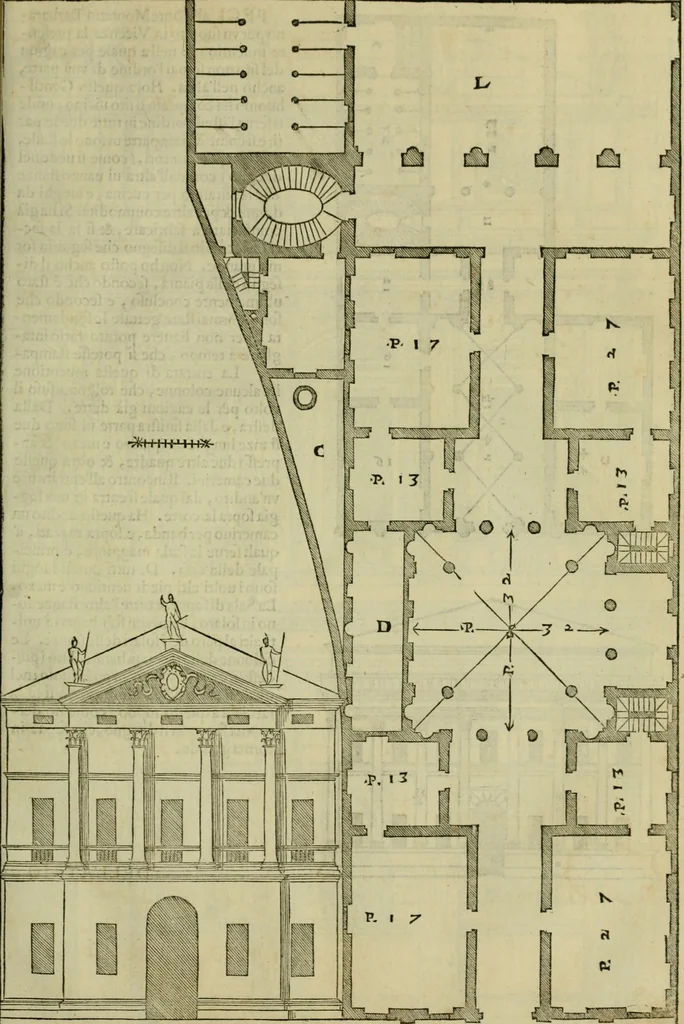 An illustration from I qvattro libri dell'architettvra di Andrea Palladio : ne' quali, dopo un breue trattato de' cinque ordini, & di quelli auertimenti, che sono piu necessarij nel fabricare;, 1570, leaf 92