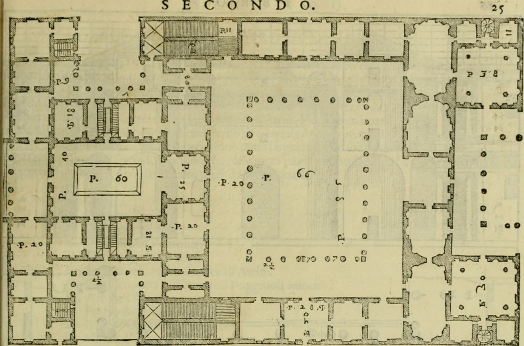 An illustration from I qvattro libri dell'architettvra di Andrea Palladio : ne' quali, dopo un breue trattato de' cinque ordini, & di quelli auertimenti, che sono piu necessarij nel fabricare;, 1570, leaf 96