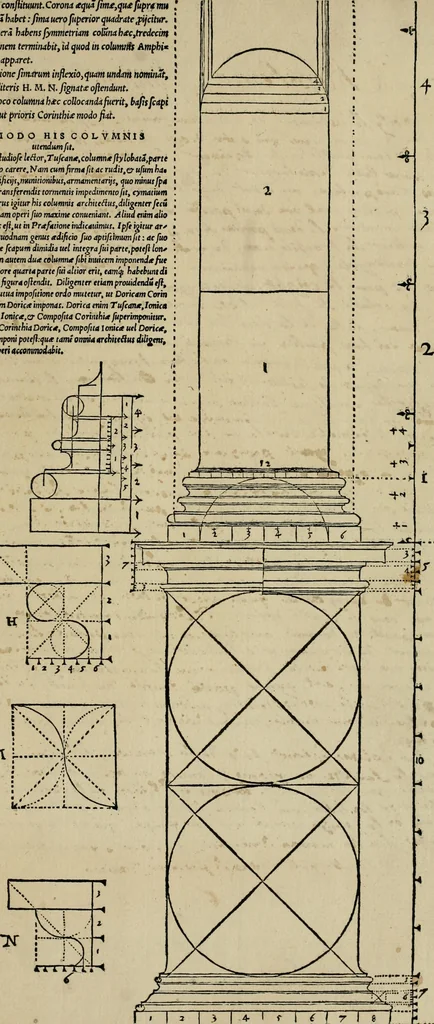 An illustration from Qvinqve colvmnarvm exacta descriptio atque deliniatio, cum symmetrica earum distributione, 1550, leaf 38