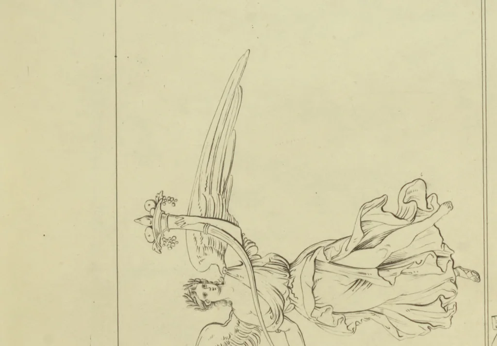 An illustration from Raccolta della pui intersante dipinture e de pui belli musaici rinvenuti negli scavi di Ercolano, di Pompei, e di Stabia che ammiransi nel Museo Reale Borbonico, 1843, leaf 130